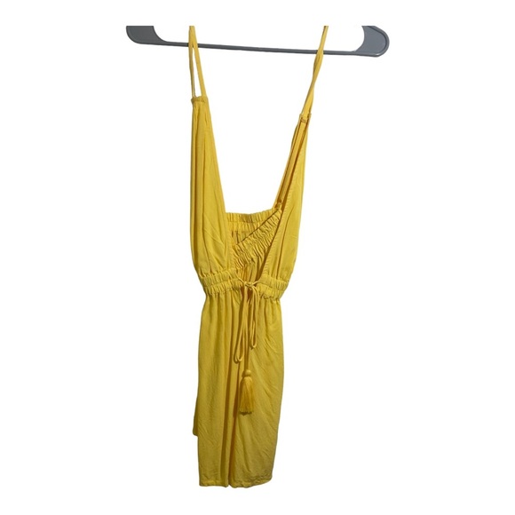 ASOS womens front tie plunge Beach romper yellow size 4. - Picture 11 of 12